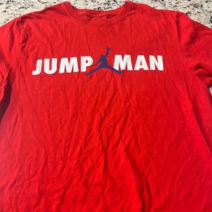 Red jump Man t shirt
